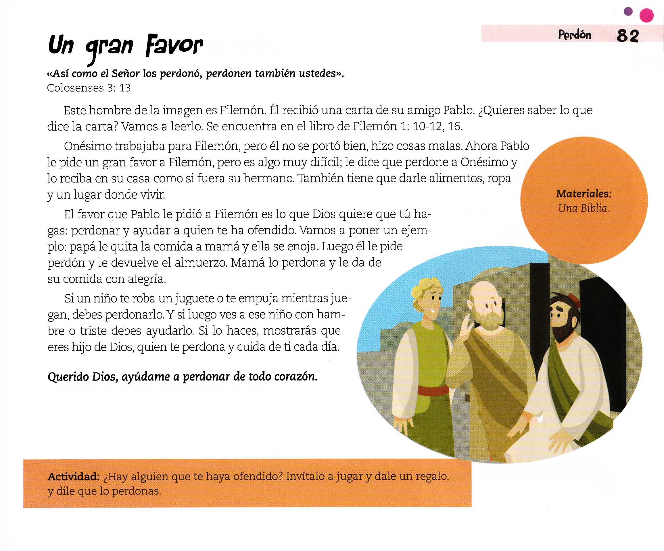 Página ilustrada del devocional