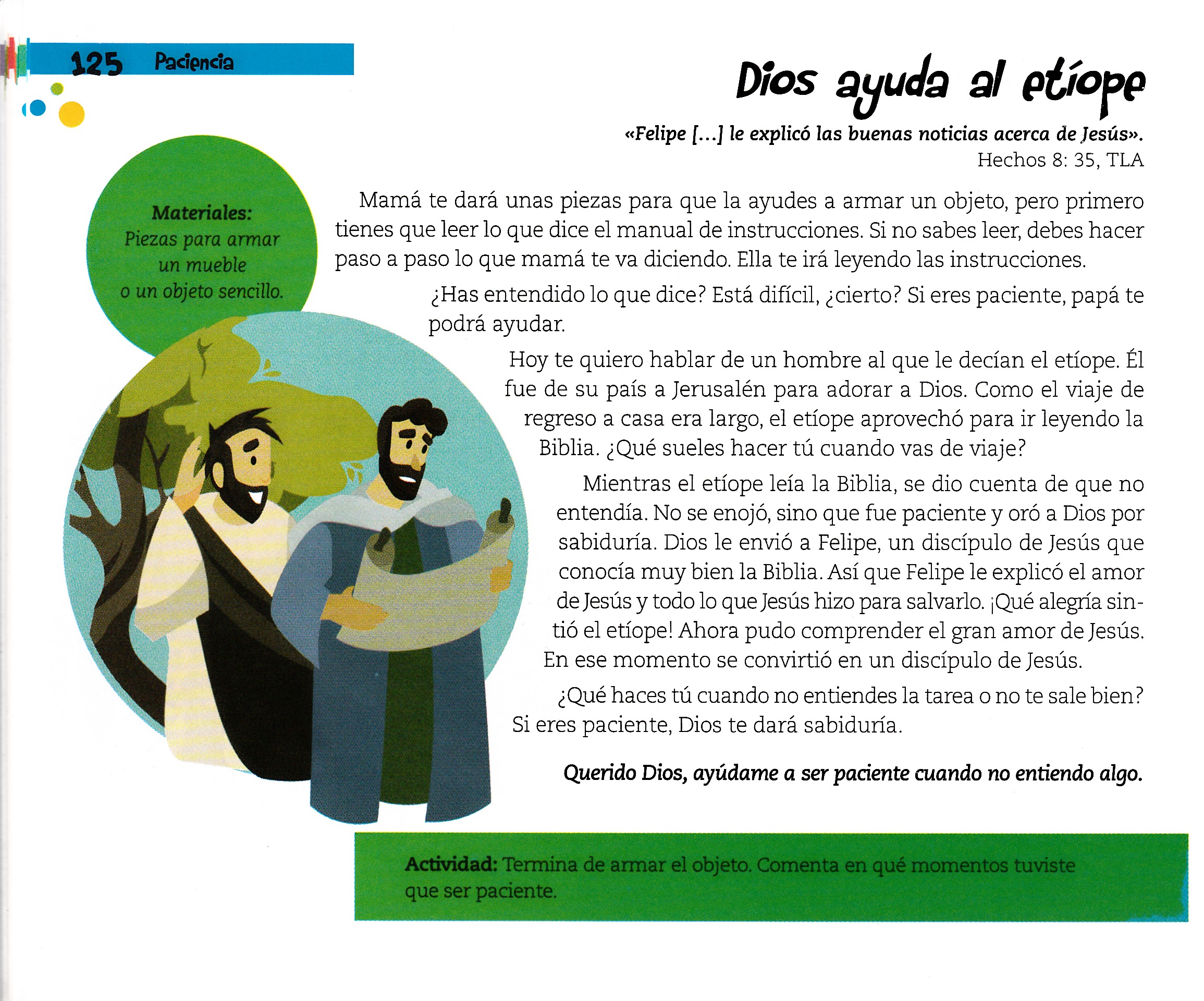 Página ilustrada del devocional