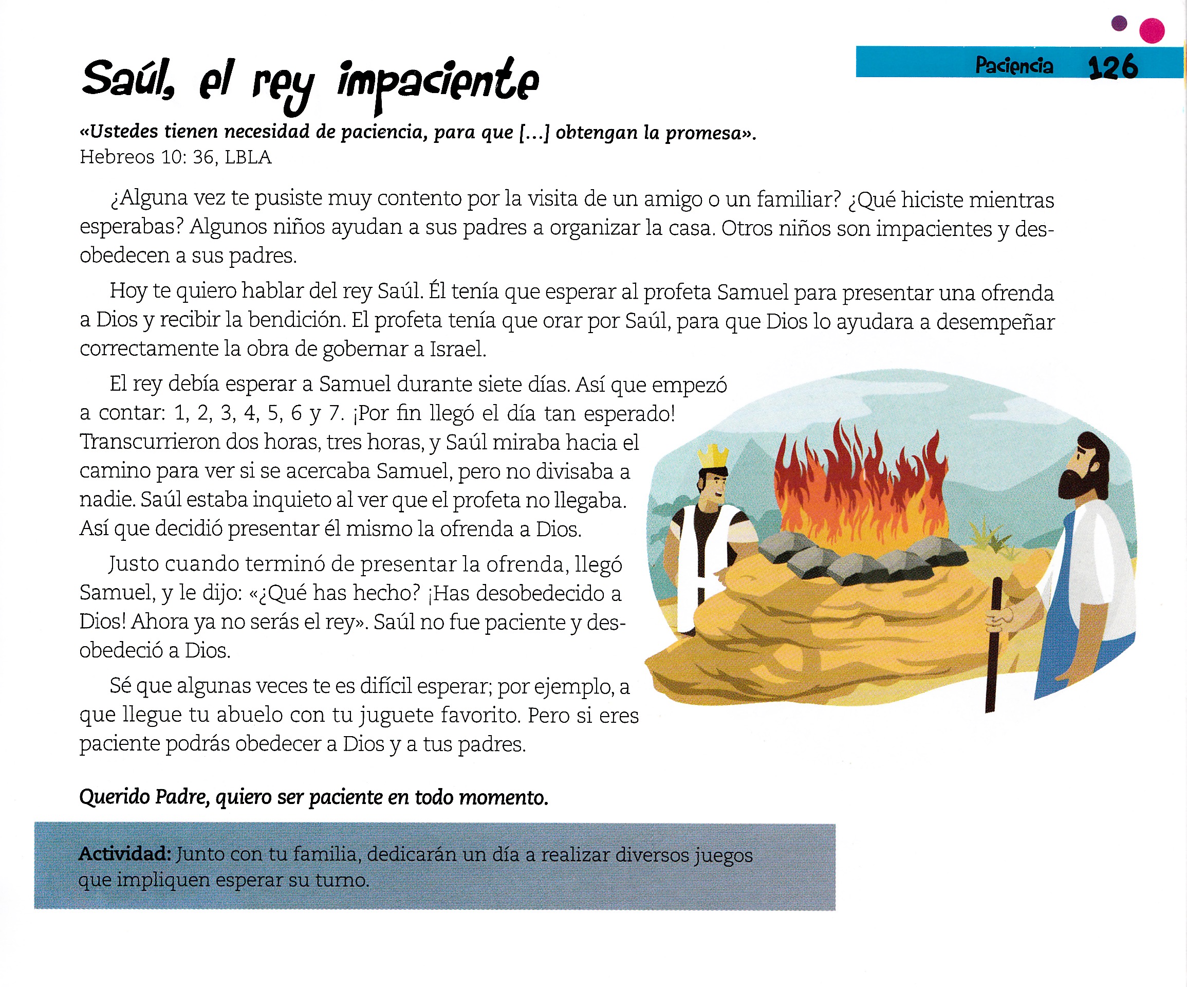 Página ilustrada del devocional