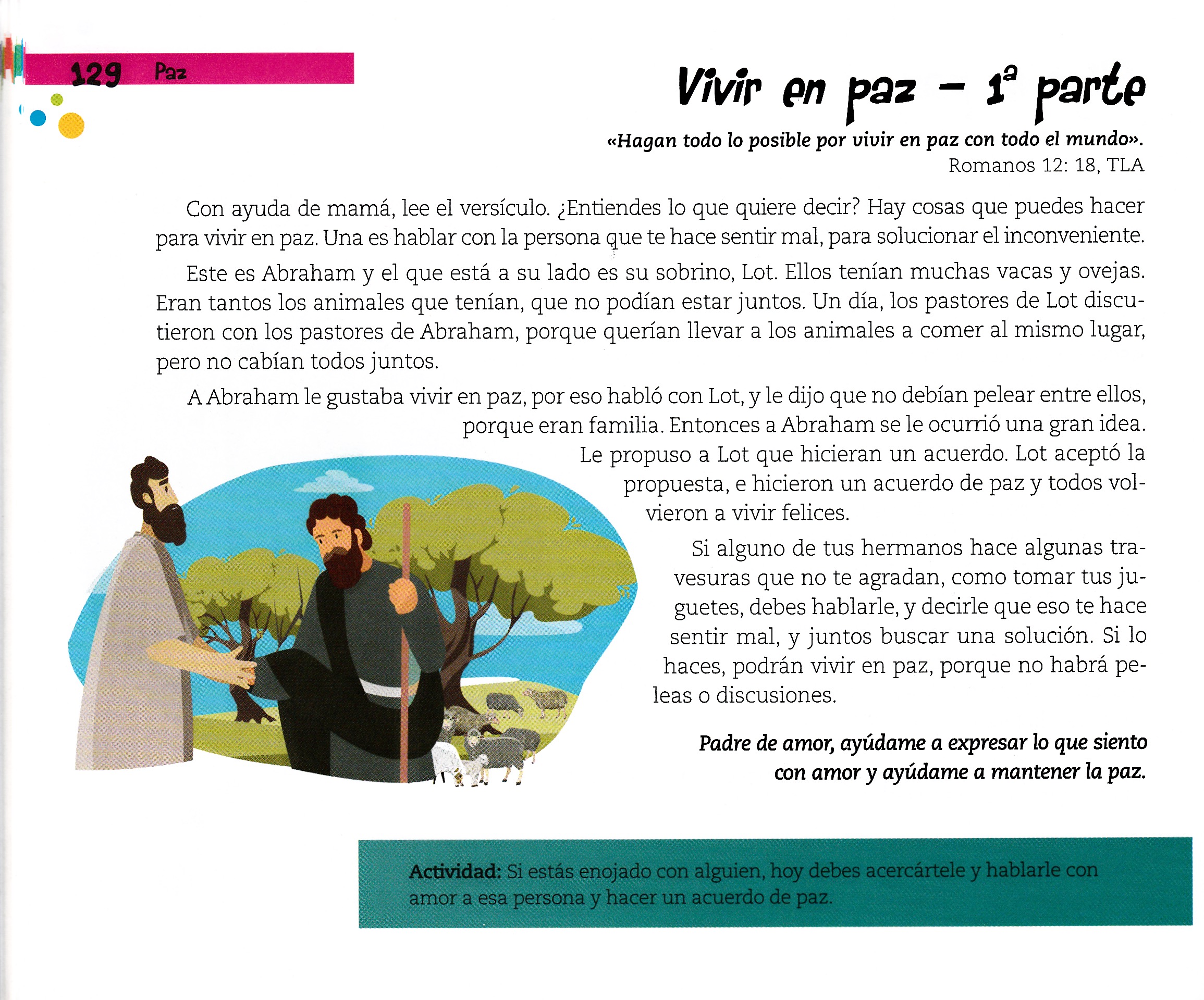 Página ilustrada del devocional