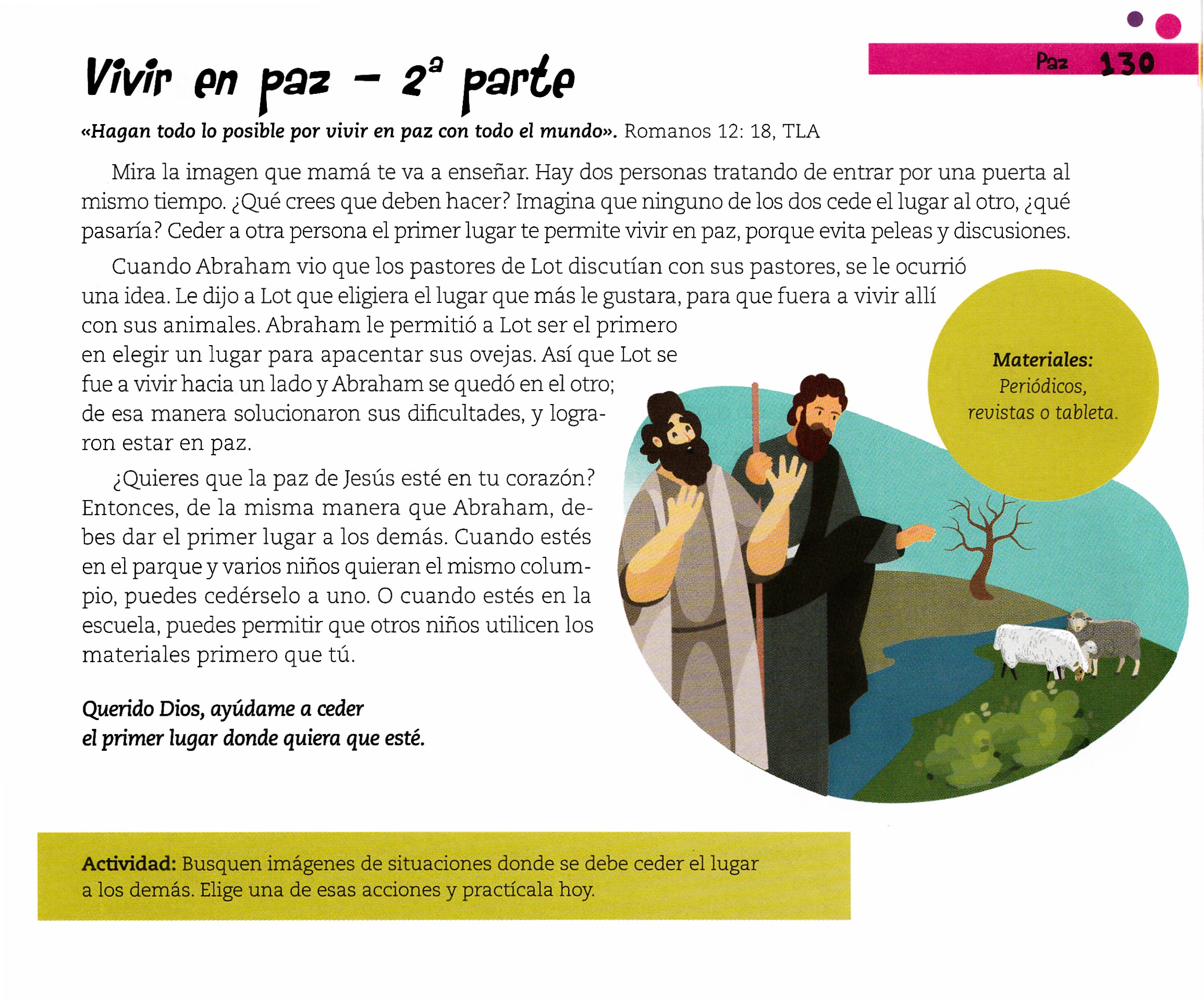 Página ilustrada del devocional