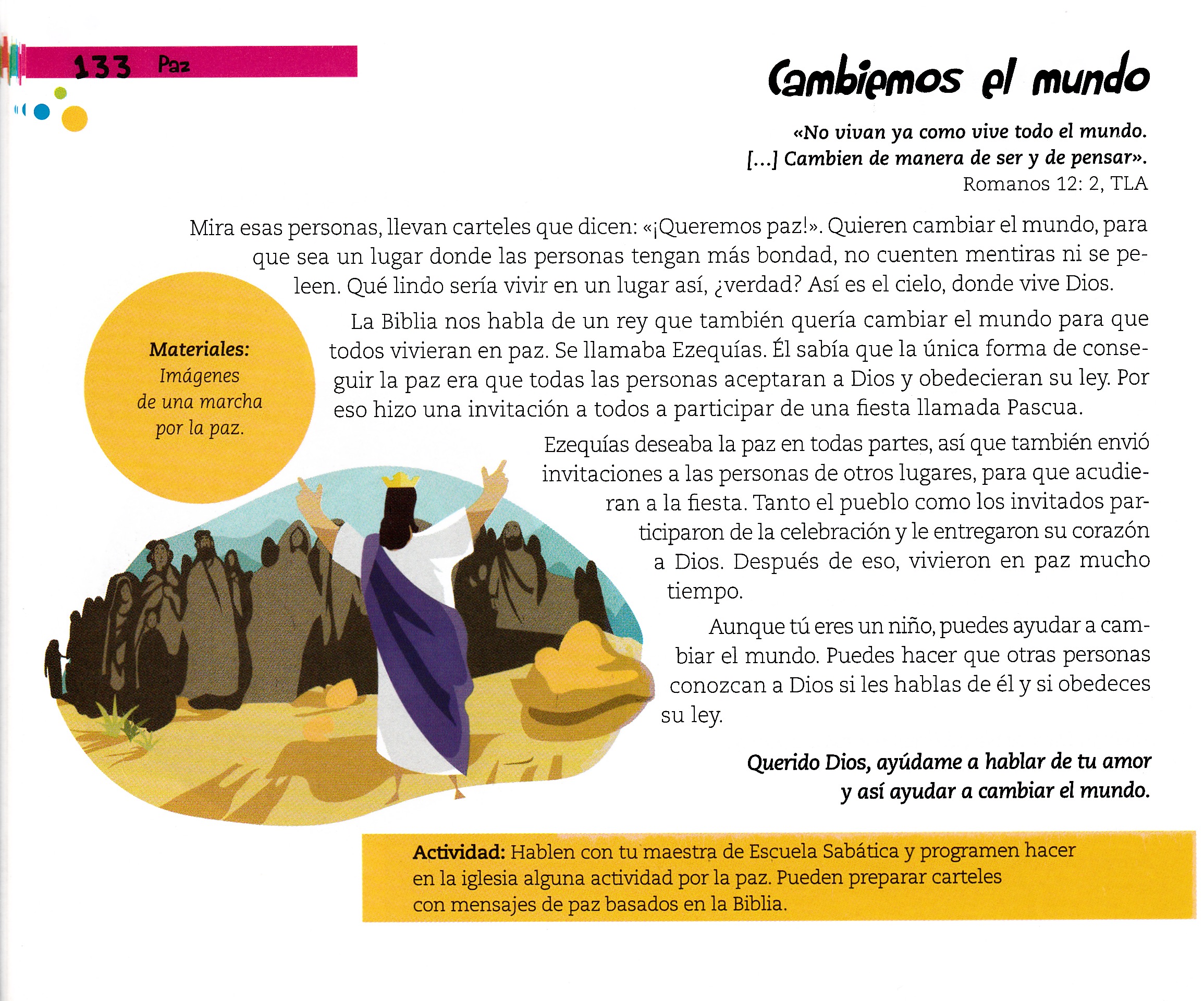 Página ilustrada del devocional