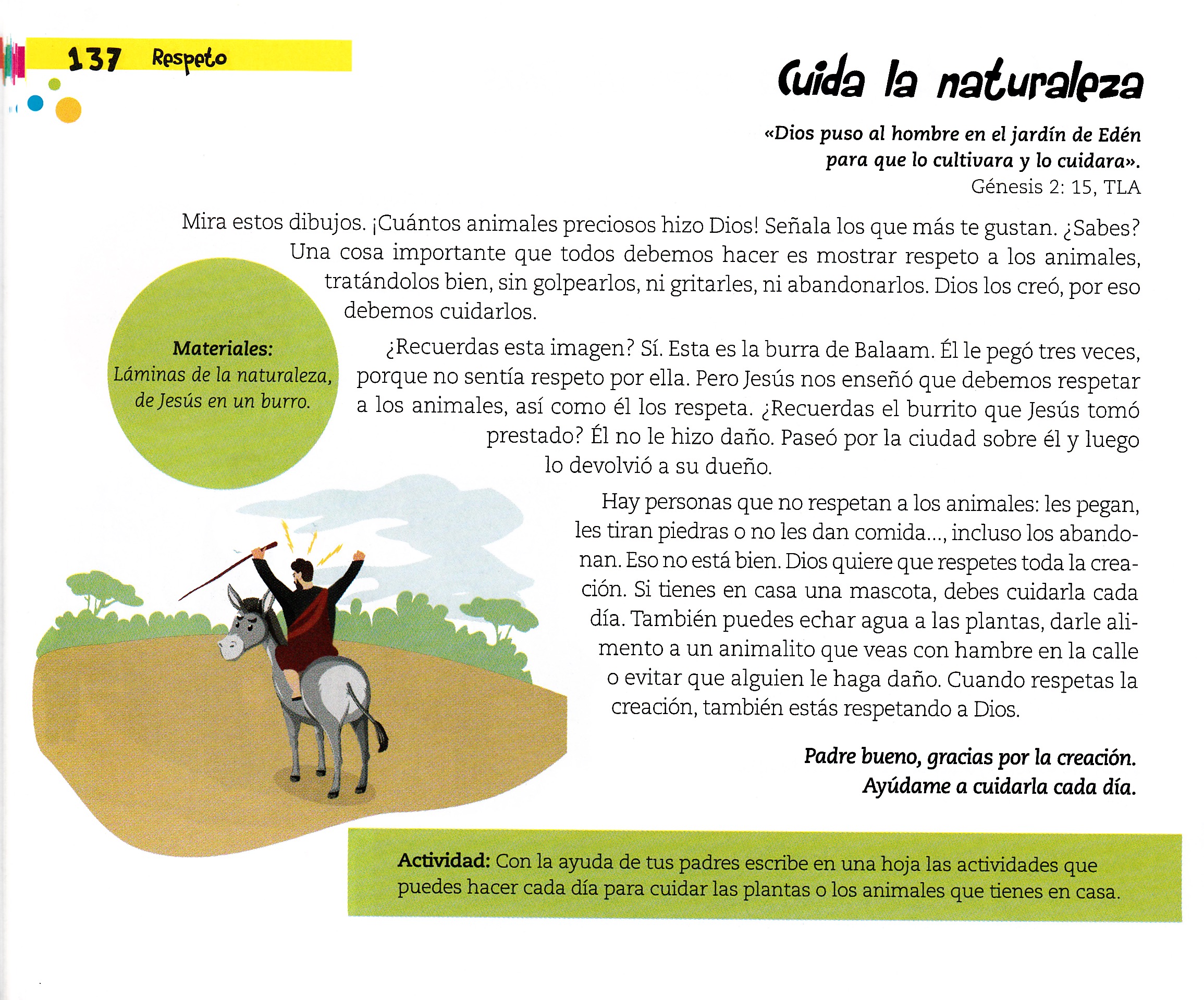 Página ilustrada del devocional
