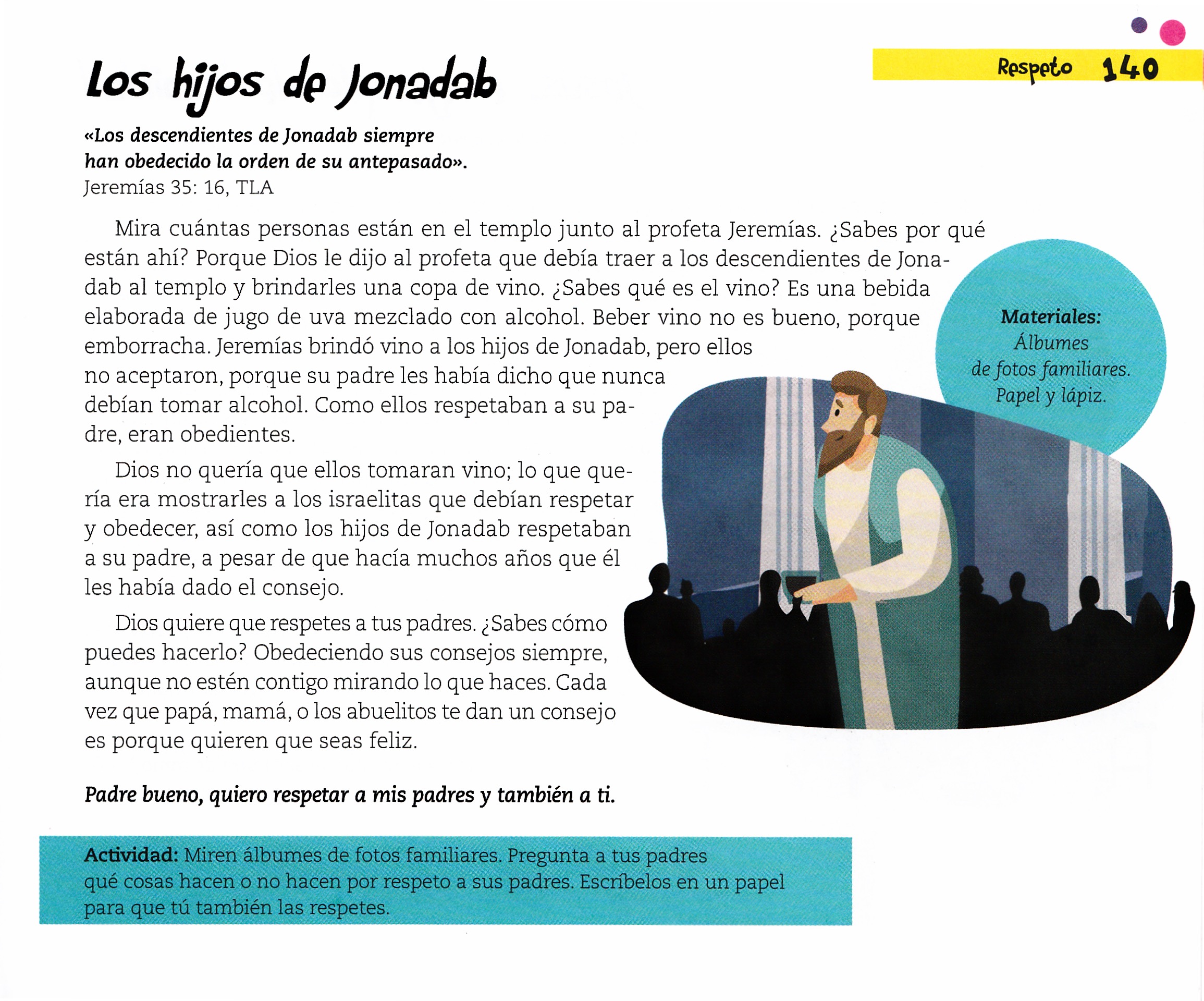 Página ilustrada del devocional