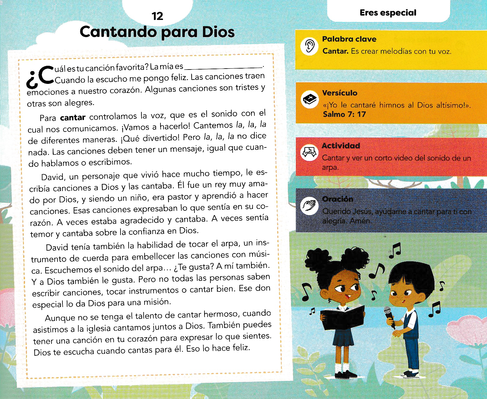 Página ilustrada del devocional