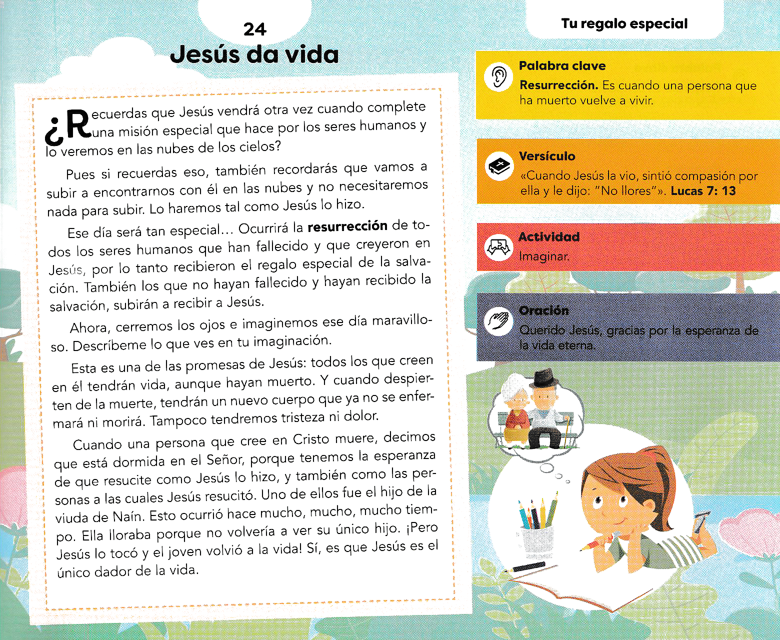 Página ilustrada del devocional