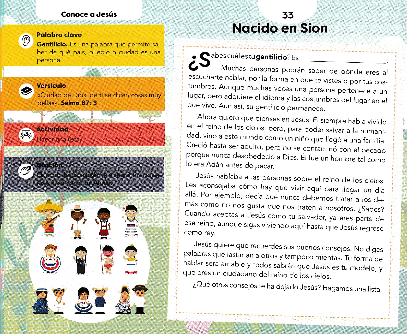 Página ilustrada del devocional