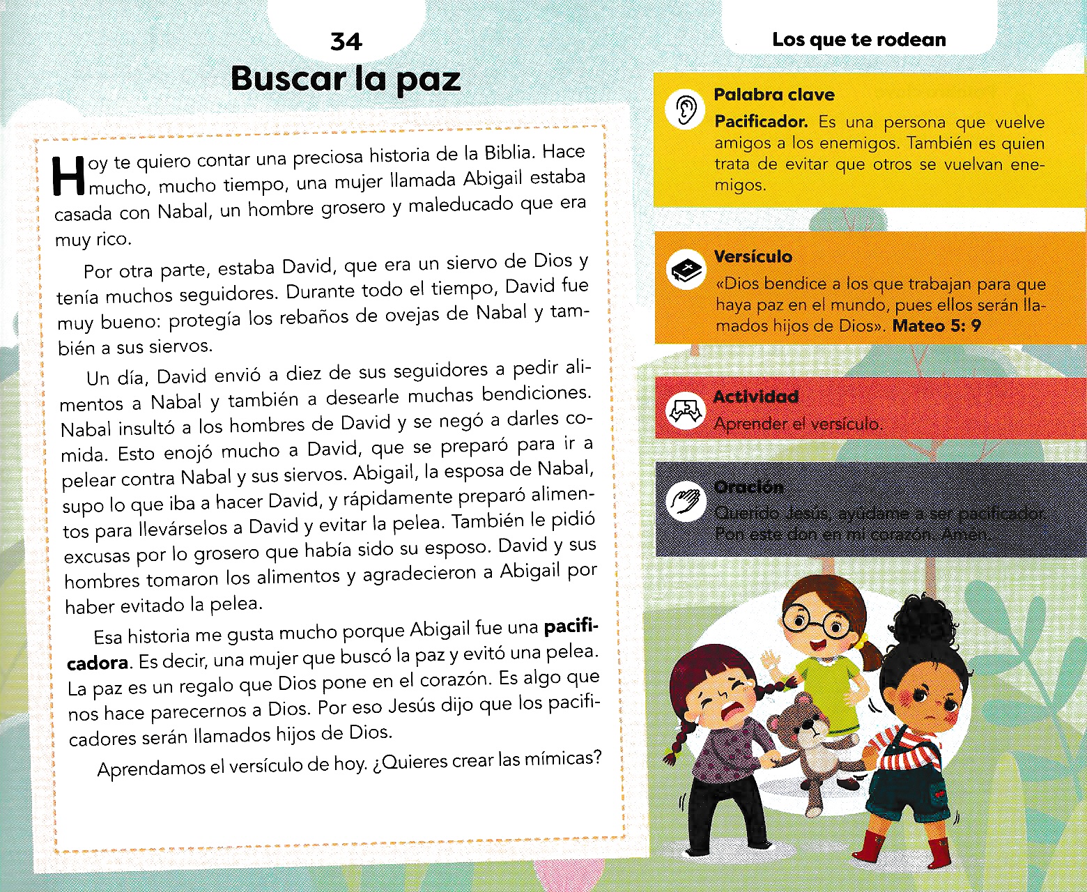Página ilustrada del devocional