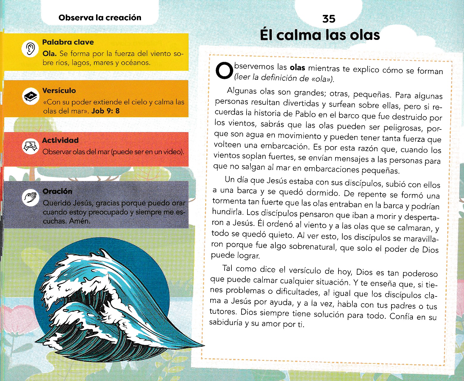 Página ilustrada del devocional