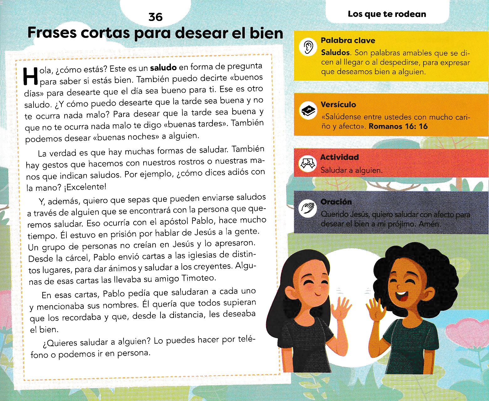 Página ilustrada del devocional