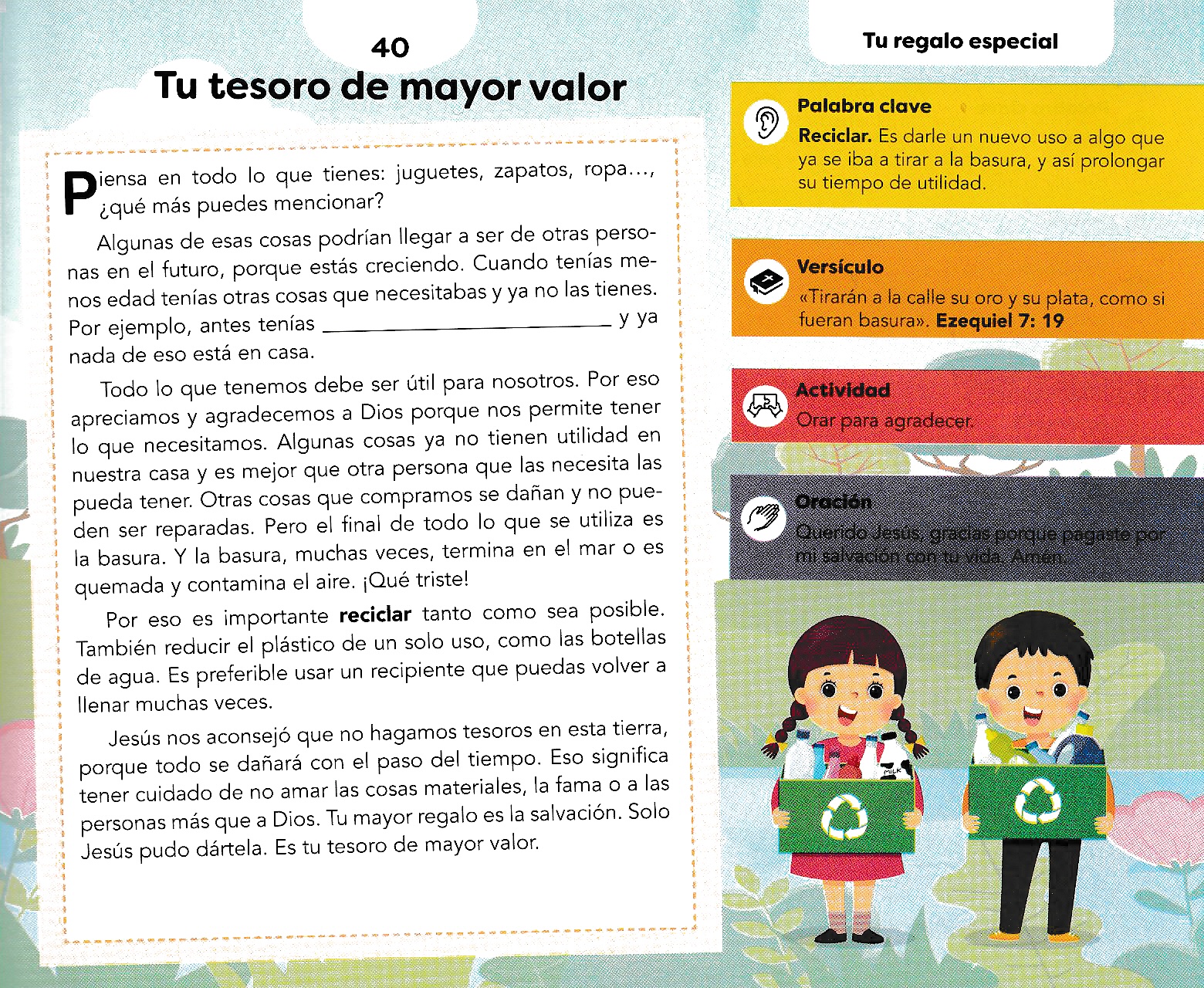 Página ilustrada del devocional