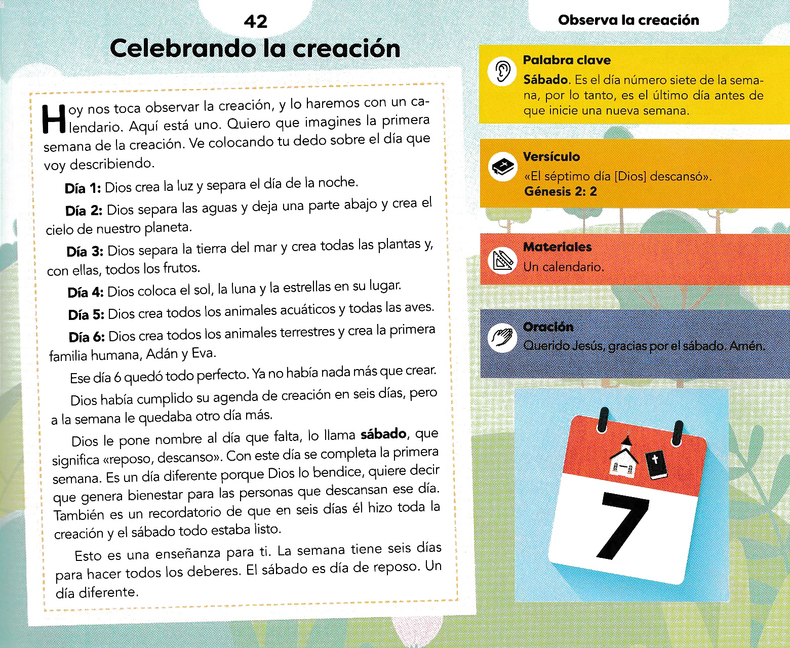Página ilustrada del devocional