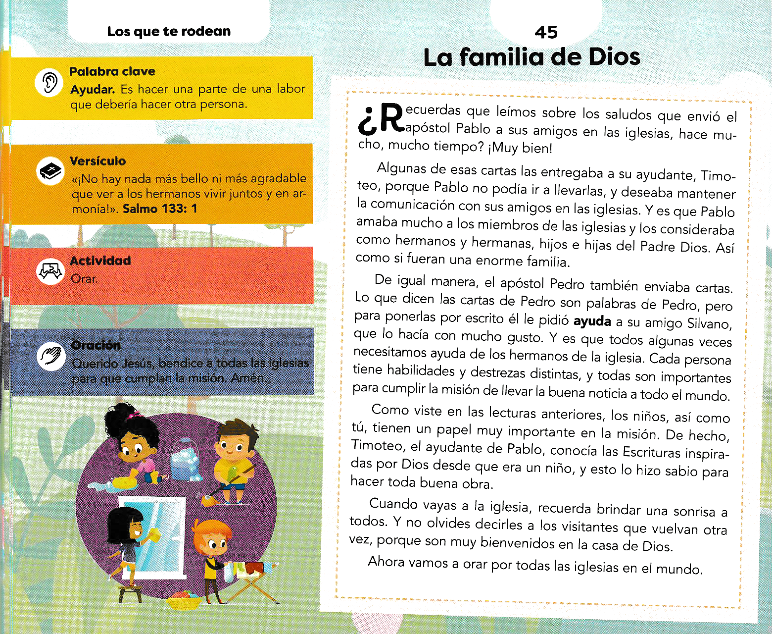 Página ilustrada del devocional