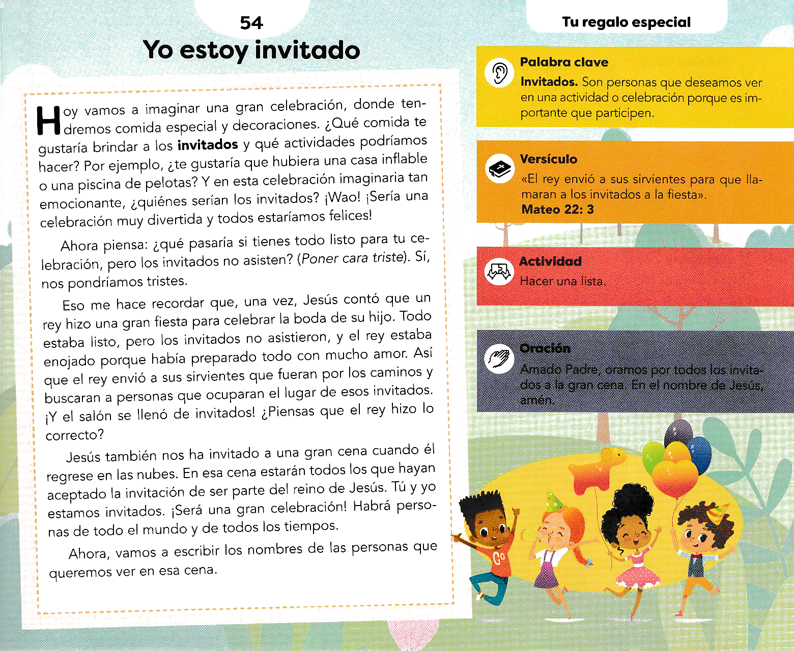 Página ilustrada del devocional