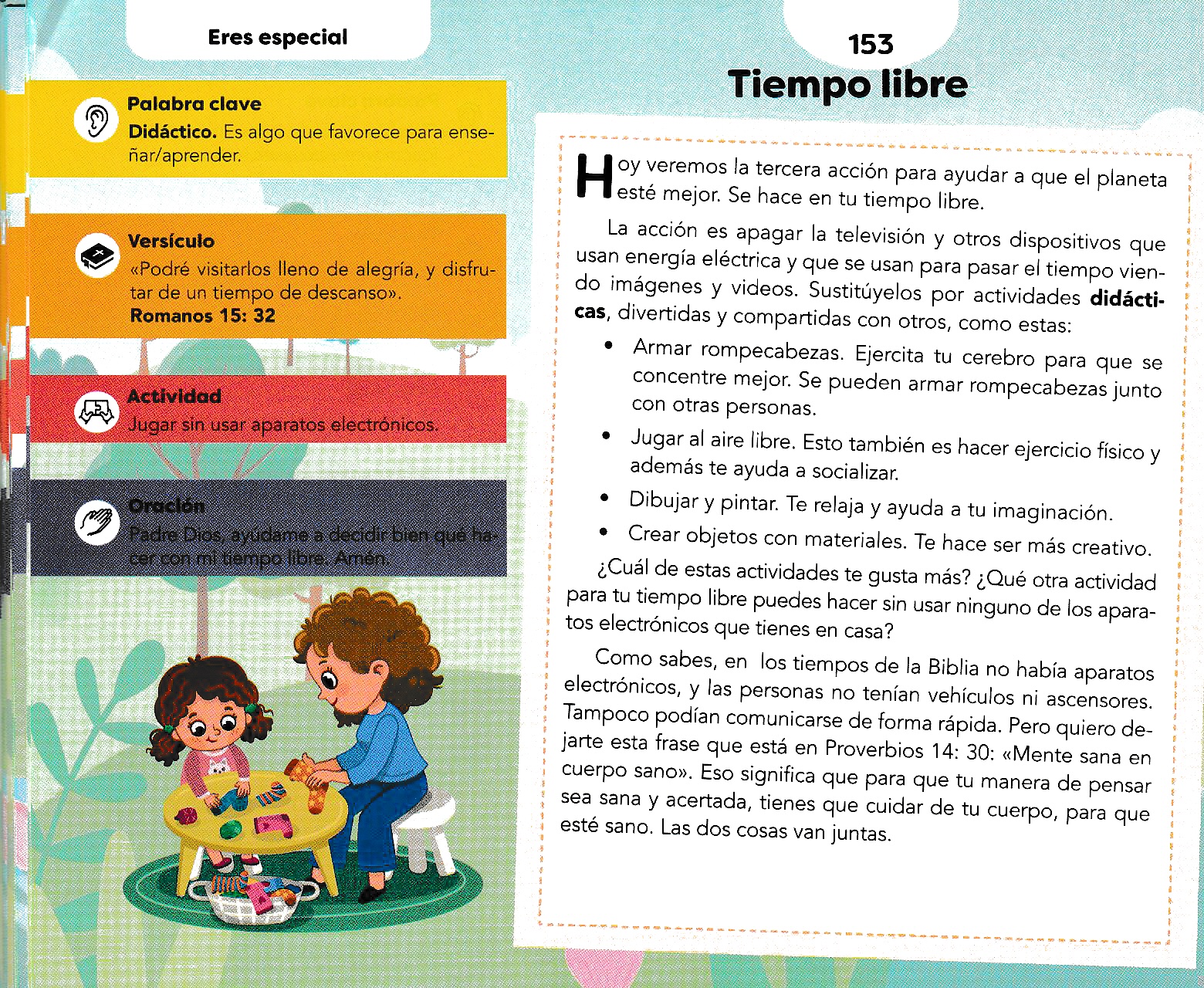 Página ilustrada del devocional