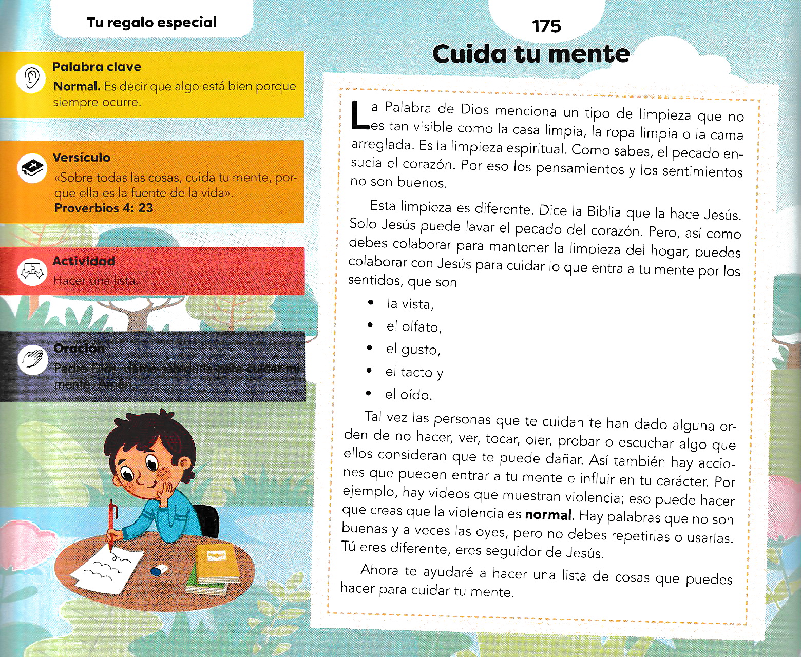 Página ilustrada del devocional