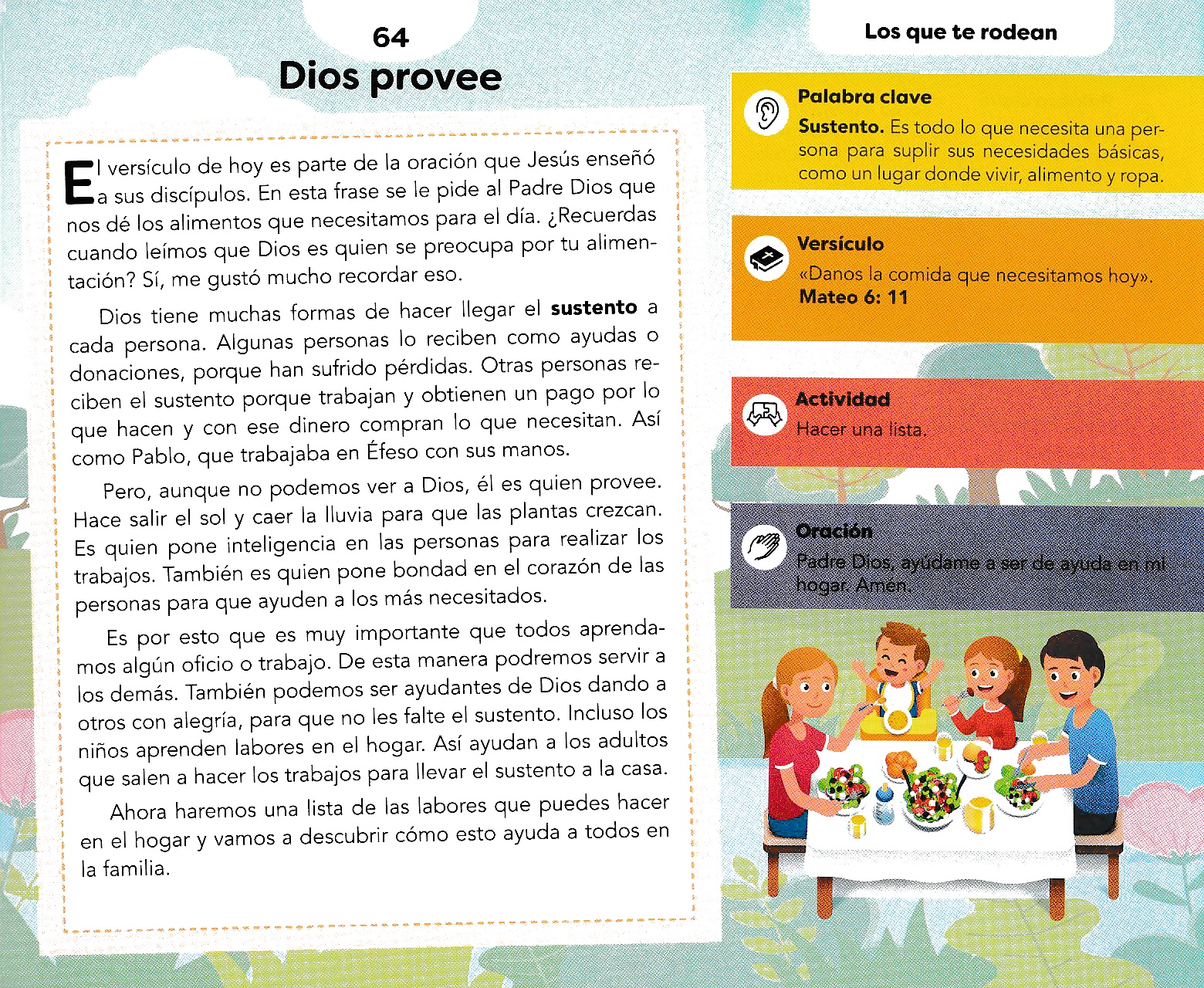 Página ilustrada del devocional
