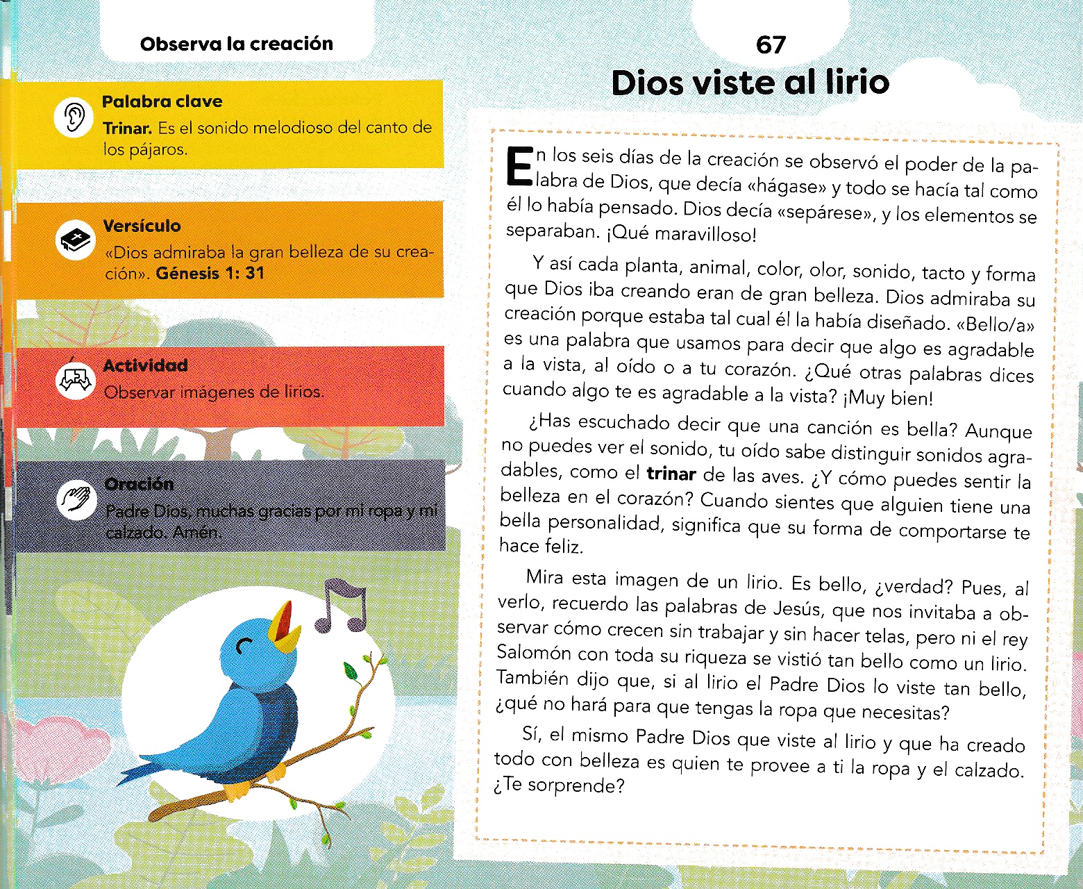 Página ilustrada del devocional