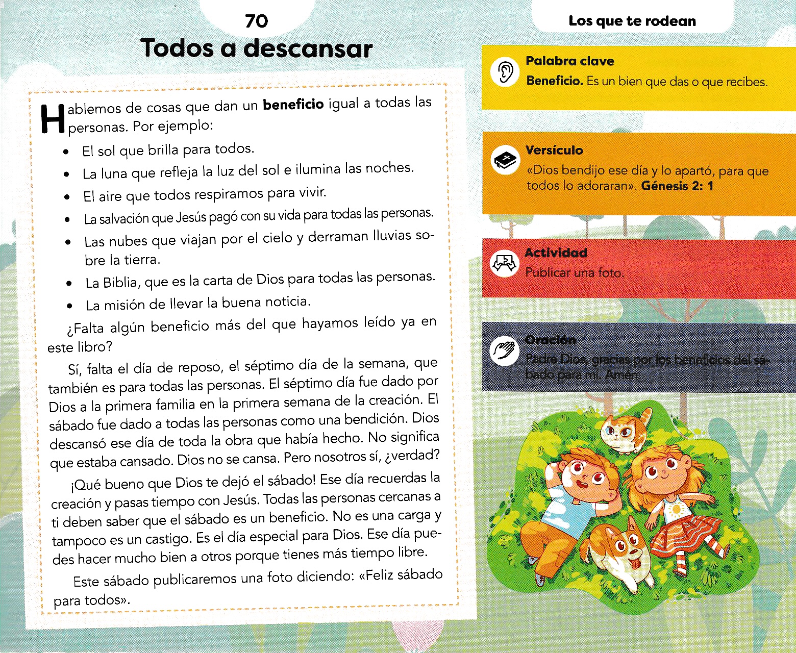 Página ilustrada del devocional