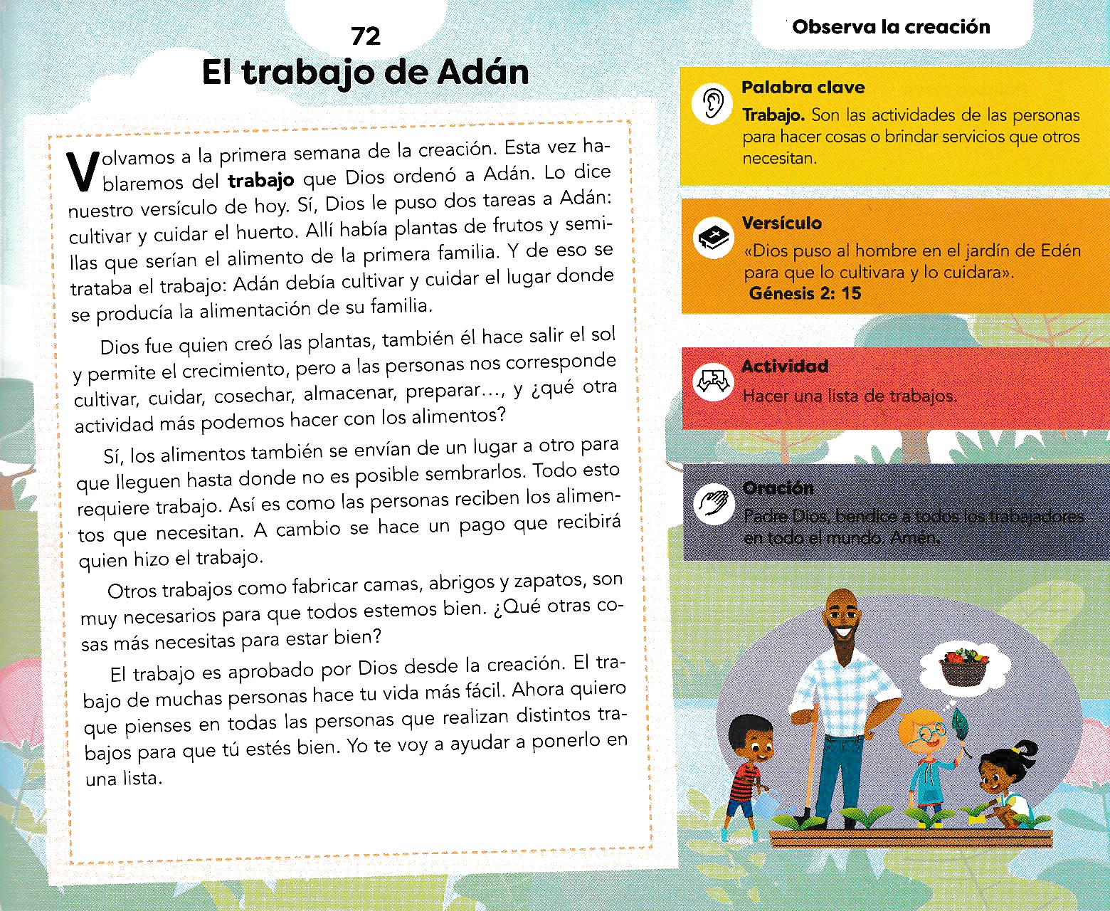 Página ilustrada del devocional