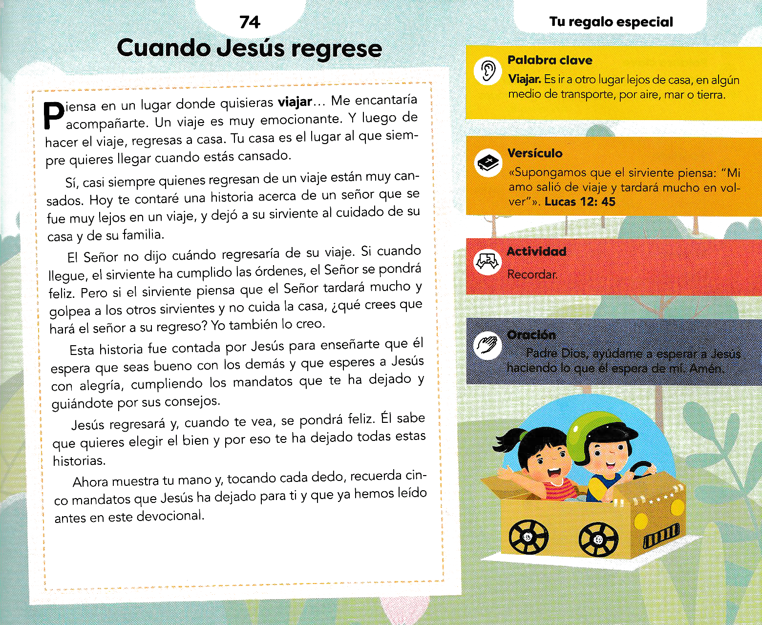 Página ilustrada del devocional