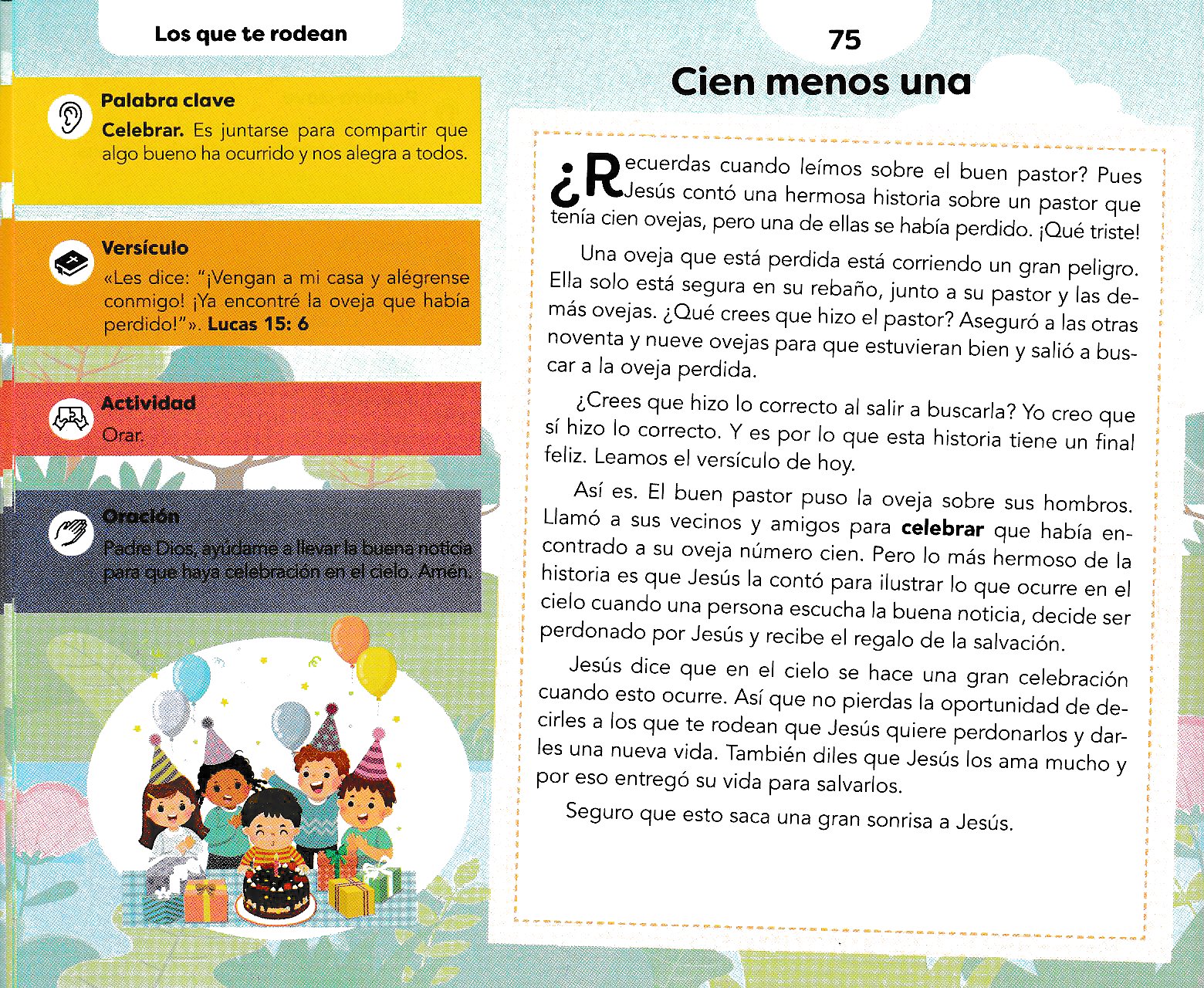 Página ilustrada del devocional