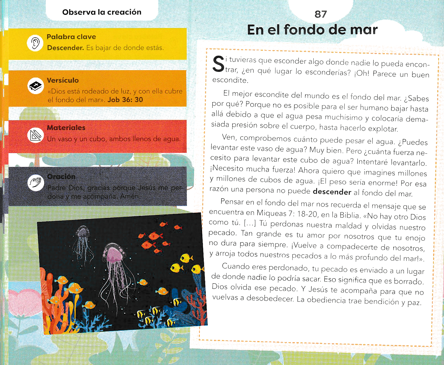Página ilustrada del devocional