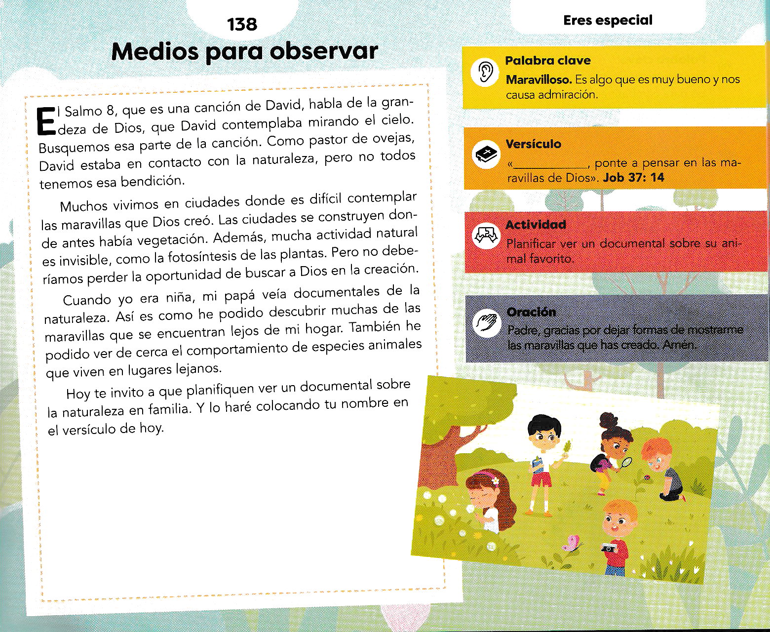 Página ilustrada del devocional