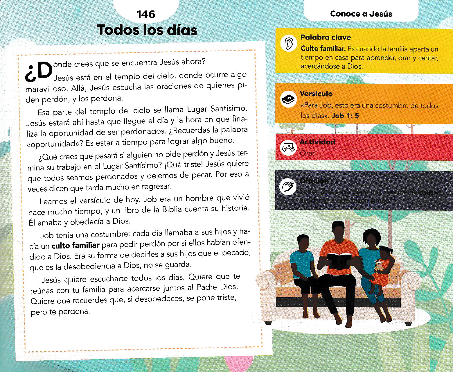 Página ilustrada del devocional