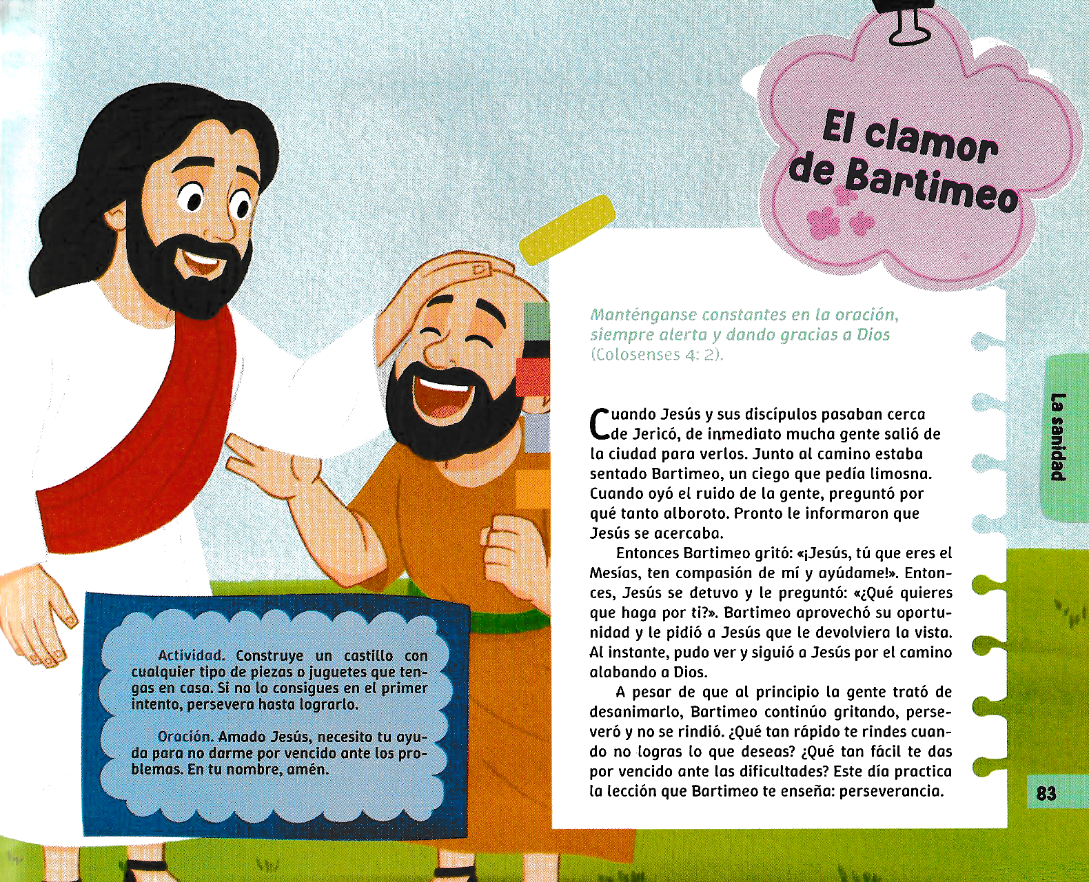 Página ilustrada del devocional