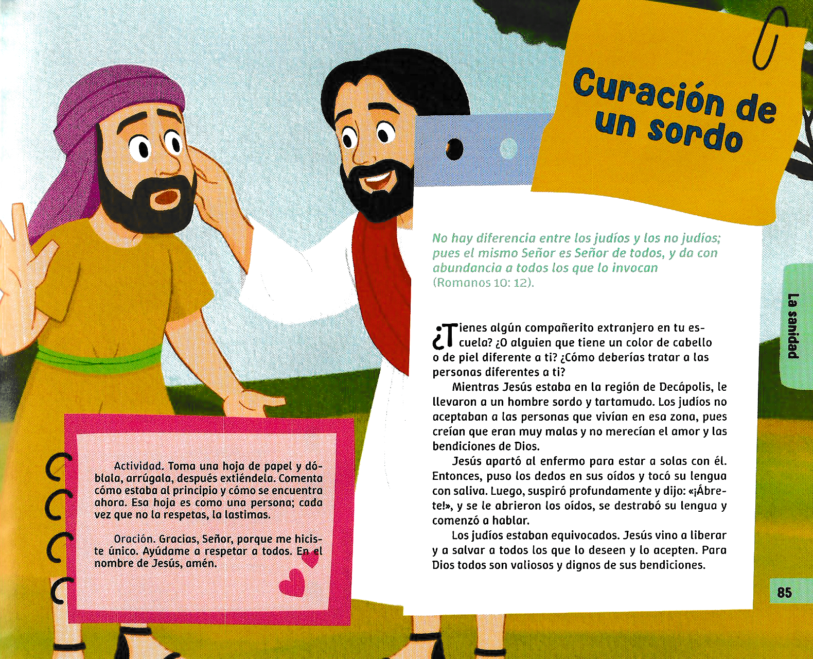 Página ilustrada del devocional